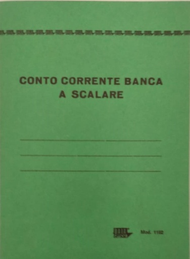 [500064] CONTO CORRENTE BANCA SCALARE REGISTRO 50 PAGINE