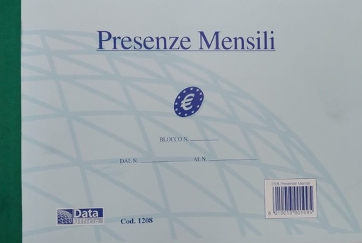 [500074] PRESENZE MENSILI BLOCCO 50 FOGLI