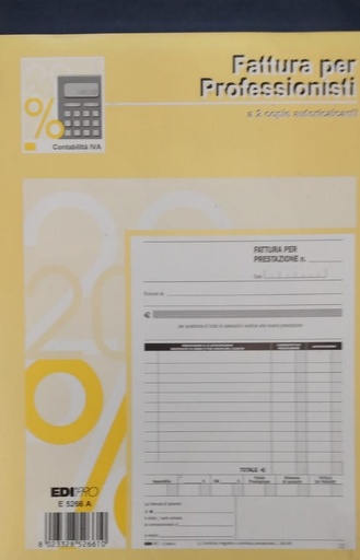 [500079] FATTURE PROFESSIONISTI A5 50X2 COPIE AUTOCOPIANTI - BLOCCO