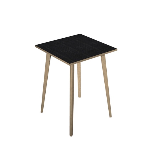 [D92487] Tavolo alto 80x80xH105cm Rovere/Nero venato Woody