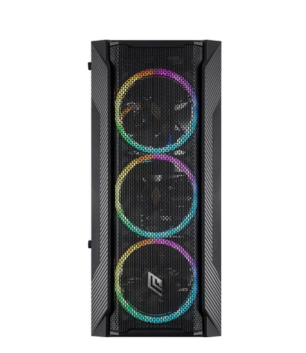[520050] GAMING CASE NOUA ATX DEMON T4 BLACK USB 3 4*FAN DUAL HALO RGB SIDE GLASS