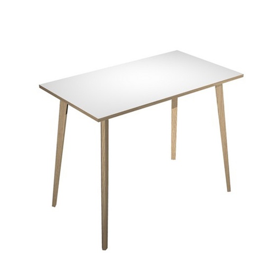 [D92489] Tavolo alto 120x80xH105cm Rovere/Bianco Woody