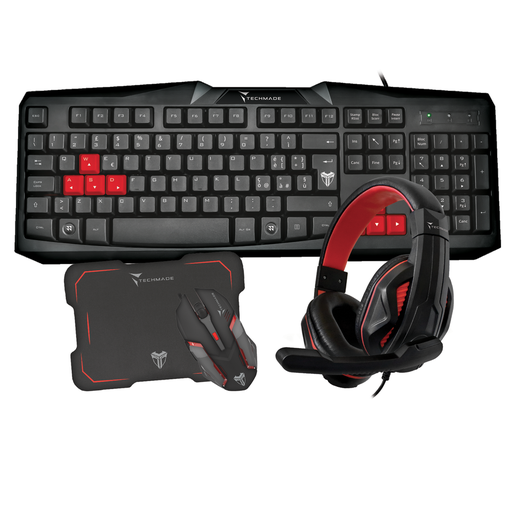[520269D] KIT TASTIERA MOUSE E MOUSEPAD E CUFFIE  TECHMADE