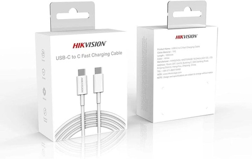 [521972D] HIKVISION CAVO USB TYPE-C M/M 1MT RIC.RAPIDA 3A/60W