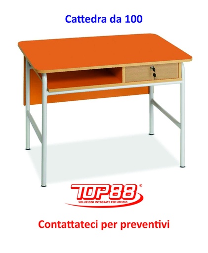 [530284] CATTEDRA INSEGNANTI cm.100 con 1 cassetto - dim.100x60x76h. - vari colori