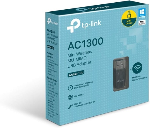 [991607A] ADATTATORE WiFi USB 3.0  MINI  400MPS AC1300