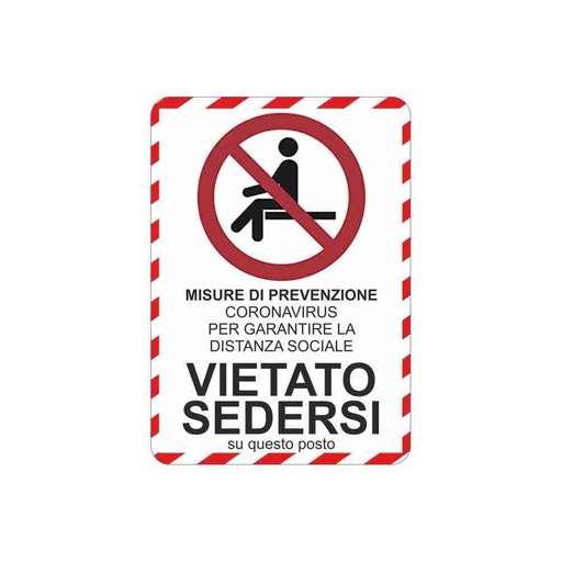 [CAR005] Adesivo STOP NON SEDERSI A5 Plastificato 14,5x21 cm