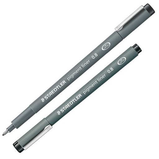[D25067] Pennarello Pigment Liner 308 nero 0,8mm Staedtler