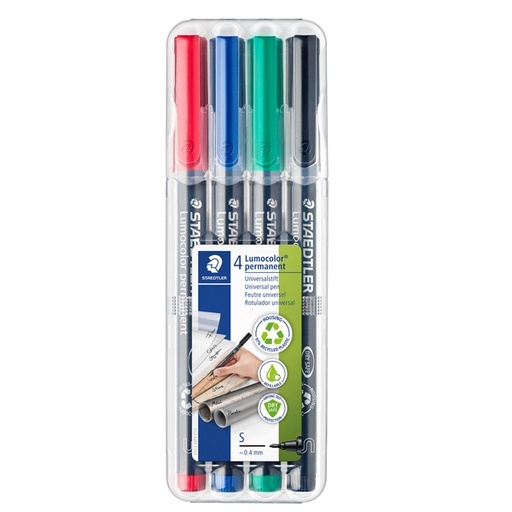 [D25086] BUSTA 4 PENNARELLI LUMOCOLOR PERMANENT 313 SF 0.4MM
