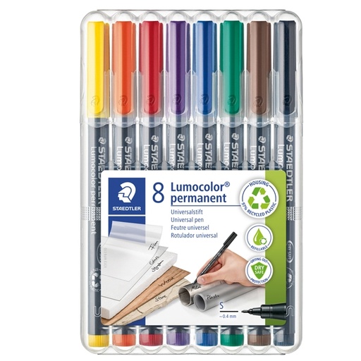 [D25089] BUSTA 8 PENNARELLI LUMOCOLOR PERMANENT 313 SF 0.4MM