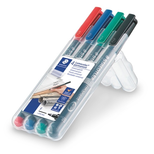 [D25095] BUSTA 4 PENNARELLI LUMOCOLOR PERMANENT 318 F 0.6MM