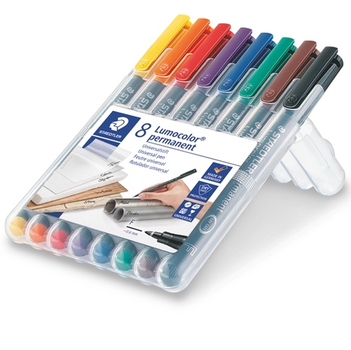 [D25098] BUSTA 8 PENNARELLI LUMOCOLOR PERMANENT 318 F 0.6MM