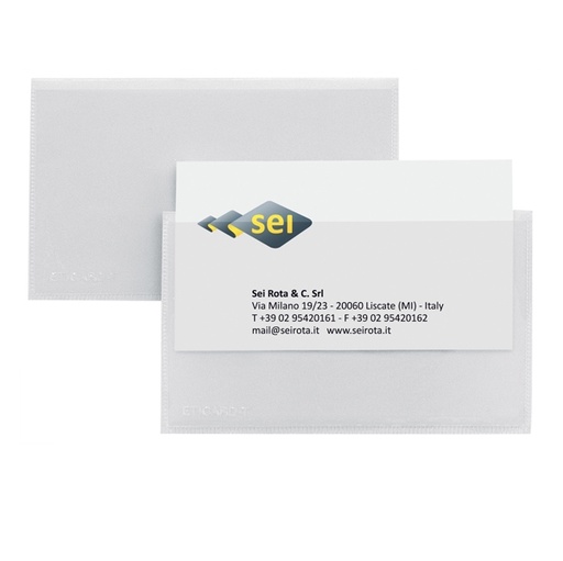 [D25300] 10 PORTABIGLIETTI DA VISITA AUTOADESIVI 5,5X9CM ETICARD T