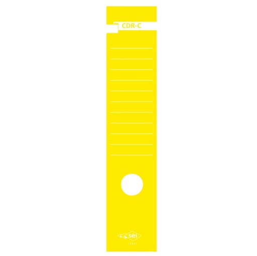 [D25322] Busta 10 copridorso CDR-C carta adesiva giallo 7x34,5cm SEI ROTA