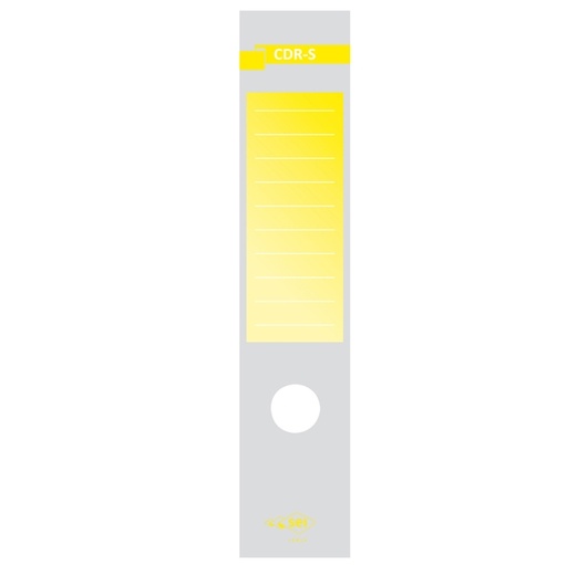 [D25326] Busta 10 copridorso CDR-S carta adesiva giallo 7x34,5cm SEI ROTA