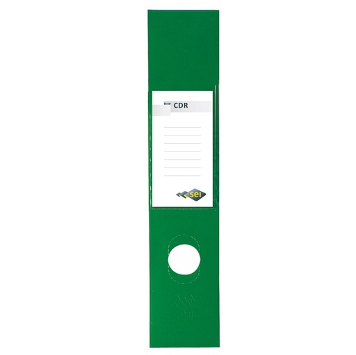 [D25332] Busta 10 copridorso CDR PVC adesivi verde 7x34,5cm SEI ROTA
