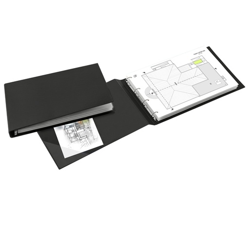 [D25425] Raccoglitore SANREMO 2000 25 4D nero 42x30cm A3-album SEI ROTA