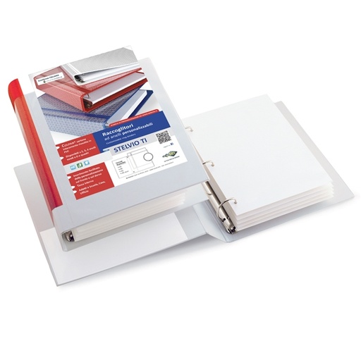 [D25489] Raccoglitore STELVIO TI 30 A5 3D 15x21cm bianco personalizzabile SEI ROTA