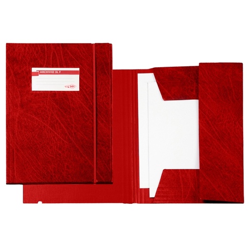[D25595] CARTELLINA ARCHIVIO 3L F ROSSO 25X35CM