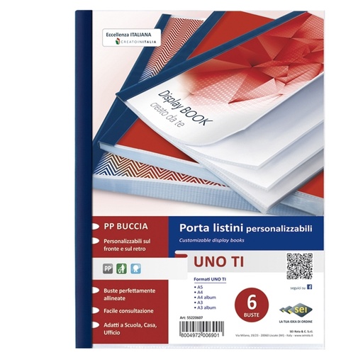[D25877] Portalistini personalizzabile UnoTI 22x30cm 6 buste Sei Rota