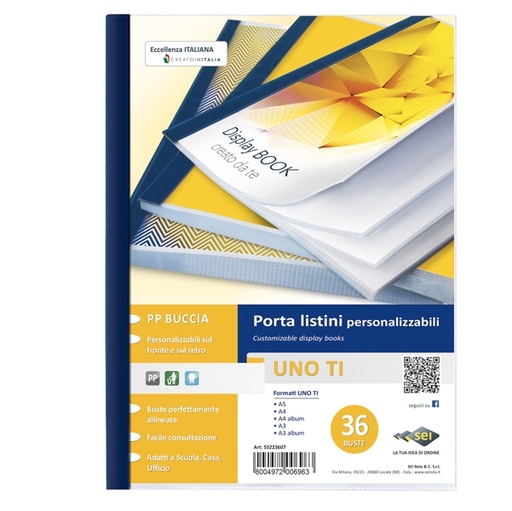[D25887] PORTALISTINI PERSONALIZZABILE UNOTI 22X30CM 36 BUSTE SEI ROTA