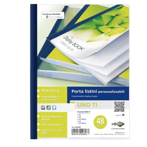 [D25889] Portalistini personalizzabile UnoTI 22x30cm 48 buste Sei Rota