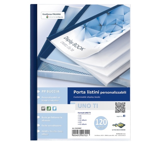 [D25894] Portalistini personalizzabile UnoTI 22x30cm 120 buste Sei Rota