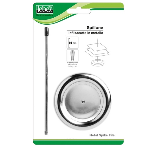 [D25919] SPILLONE INFILZACARTE METALLO C/CAPPUCCIO ART.93