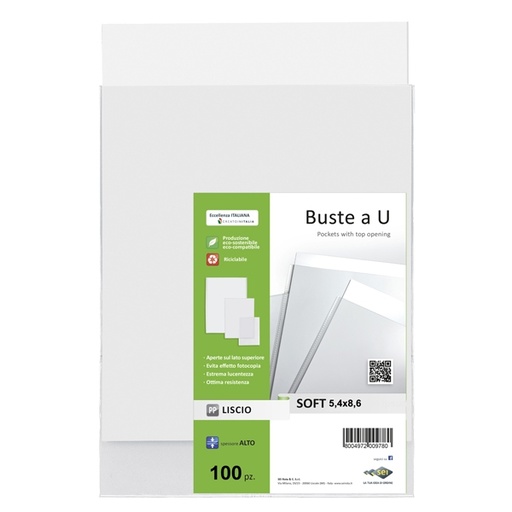 [D25946] 100 buste a sacco PP Soft 54x86mm PP Sei Rota