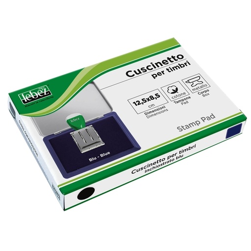 [D26354] CUSCINETTO TIMBRI 12,5X8,5CM BLU ART.1481-BL LEBEZ