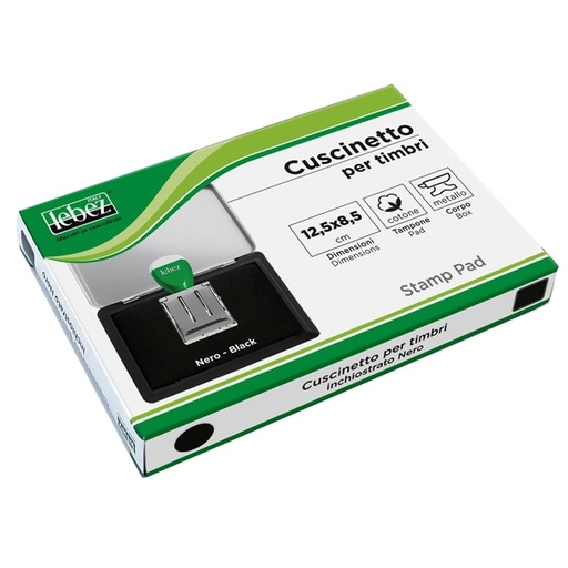 [D26356] CUSCINETTO TIMBRI 12,5X8,5CM NERO ART.1481-N LEBEZ