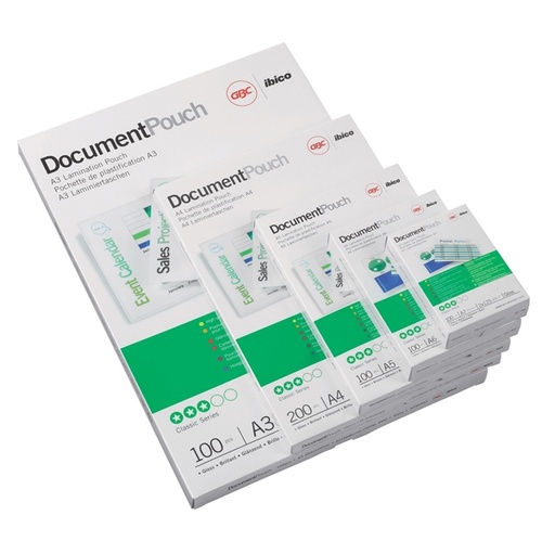 [D26601] SCATOLA 100 POUCHES 2X125MIC 216X303MM A4 GBC