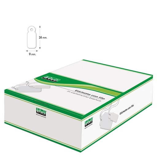 [D26662] SCATOLA 1000 ETICHETTE CON FILO A384 (9X24MM)