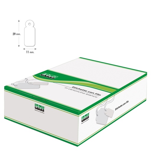 [D26663] SCATOLA 1000 ETICHETTE CON FILO A385 (11X29MM)