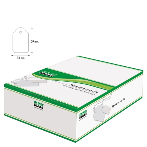 [D26671] SCATOLA 1000 ETICHETTE CON FILO A389 (18X29MM)