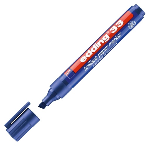 [D27508] MARCATORE EDDING 33 PERMANENTE PUNTA SCALPELLO BLU