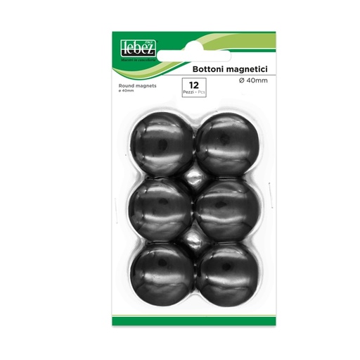 [D27946] BLISTER 12 MAGNETI MR-40 NERO DIAM.40MM