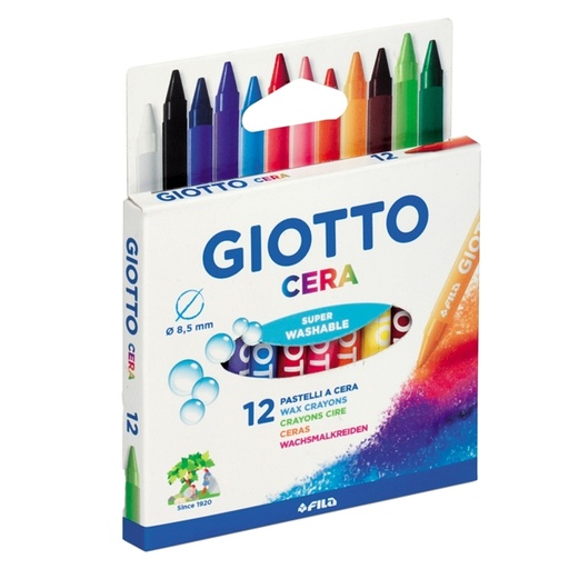 [D28122] ASTUCCIO 12 PASTELLI CERA 90MM DIAM. 8.5MM GIOTTO