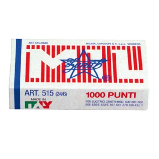 [D28134] SCATOLA 1000 PUNTI ZENITH 515 (24/6) IN ACCIAIO NATURALE