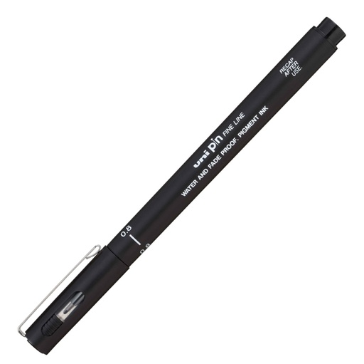 [D92688] Pin Pennarelli scuola nero punta 0.8mm Uni Mitsubishi