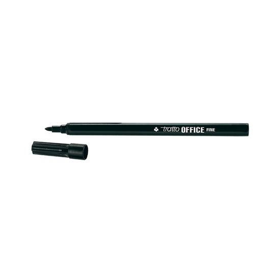 [D28221] SCATOLA 12 PENNARELLI TRATTO OFFICE FINE NERO