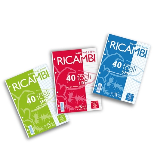 [D28830] RICAMBI FORATI A5 4MM 80GR QUAXIMA 40FG 80GR PIGNA