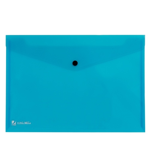 [D30044] BUSTA CON BOTTONE PULL AZZURRO 21X29.7CM