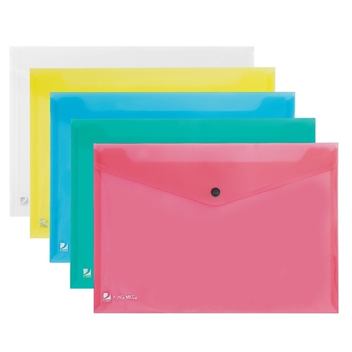 [D30049] BUSTA CON BOTTONE PULL COLORATA 21X29.7CM
