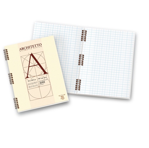 [D30095] BLOCCO ARCHITETTO SPIRALE 22X29,7CM 10MM 40FG 100GR