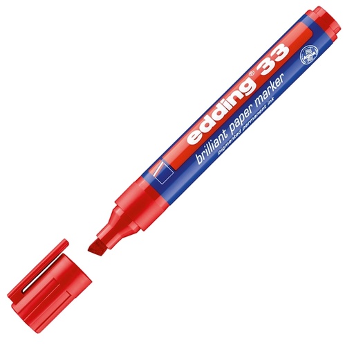 [D30287] MARCATORE EDDING 33 PERMANENTE PUNTA SCALPELLO ROSSO