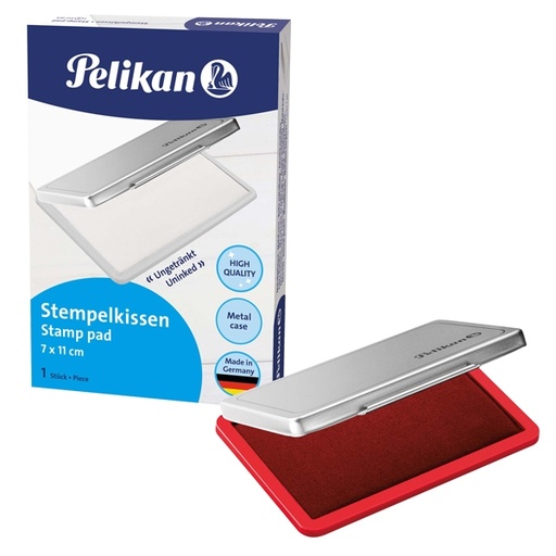 [D30447] CUSCINETTO TIMBRI 7X11CM PELIKAN N.2 ROSSO