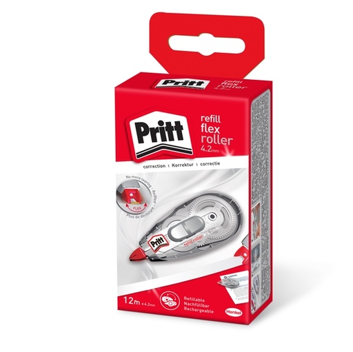 [D30509] CORRETTORE A NASTRO 4,2MMX12M PRITT ROLLER SYSTEM RICARICABILE