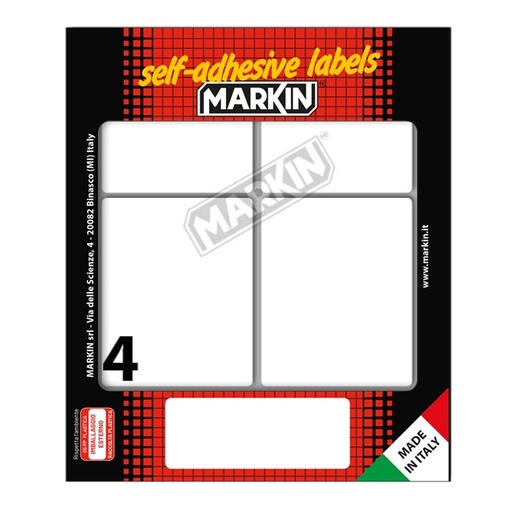 [D31113] Etichetta adesiva bianca 70x56mm (10fogli x 4etichette) Markin