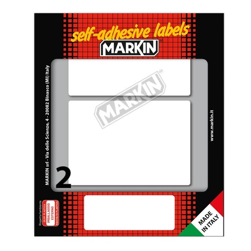 [D31117] Etichetta adesiva bianca 95x66mm (10fogli x 2etichette) Markin